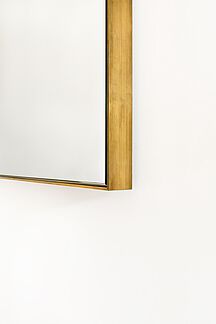 Brass mirror, White glas, solid brass, untreated