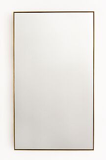 Brass mirror, White glas, solid brass, untreated