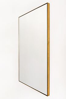 Brass mirror, White glas, solid brass, untreated